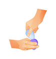 egg tapping or knocking traditional easter game vector image vector image