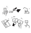 hand drawn doodle simple set of voting related vector image