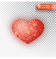 heart red glitter isolated on transparent vector image vector image