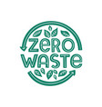zero waste lettering composition with leaves vector image