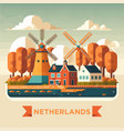 amsterdam netherlands travel destination landmark vector image
