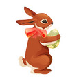 cartoon easter bunny or hare isolated icon vector image vector image