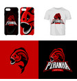 furious piranha isolated sport logo concept vector image