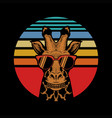 giraffe sunset vector image