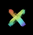 hand drawn paint brush cross vector image