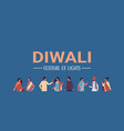happy diwali indian people group wearing national vector image vector image