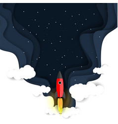 Paper cut outer space web banner template Vector Image