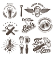 set of vintage beer brewery emblems vector image vector image