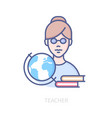 teacher - modern colored line design style icon vector image vector image