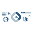 38 percentage infographic set thirty-eight circle vector image vector image