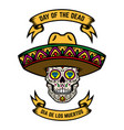 day dead dia de los muertos mexican sugar vector image