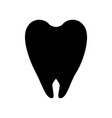tooth icon silhouette on a white background vector image