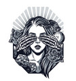 vintage chicano tattoo concept vector image vector image