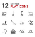 12 landscape icons vector image vector image