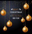 christmas background with golden balls vector image vector image