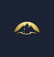 golf mountain nature gold logo vector image