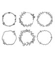 hand drawn wreaths design elements vector image