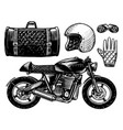 motorcycle repair set tools for cafe racer vector image vector image