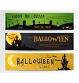 three halloween banners green dark and orange vector image