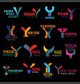 y letter abstract shape corporate identity icons vector image vector image