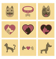 assembly flat icons dogs cats pets vector image vector image