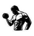 n bodybuilder holding dumbbler for business club vector image