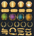 retro golden ribbons labels and shields vector image vector image