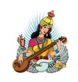goddess saraswati sharada savitri brahmani vector image