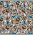 cartoon cute winter season seamless pattern vector image vector image