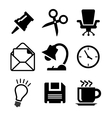 set of office icons vector image