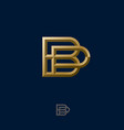 b and p combined golden letters monogram vector image