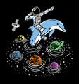 explore universe with dolphin vector image