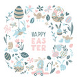 funny happy easter eggs hunt greeting card vector image