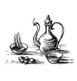 oriental tea engraving vector image