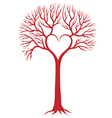 red heart tree vector image vector image