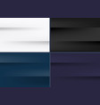 set of white black blue purple paper folded vector image