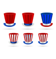 six independence day hats set in different color vector image vector image