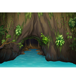 a cave and water vector image