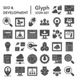 seo and development glyph icon set computing vector image