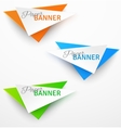 set of triangular colorful paper origami banners vector image vector image