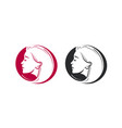 beauty shop salon barbershop logo portrait vector image vector image