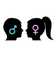 male and female icons in silhouettes vector image vector image