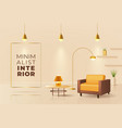 3d home room interior render living decor vector image vector image