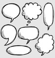 hand drawn set speech bubbles doodle vector image