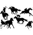 horse racing silhouettes colored for designers vector image