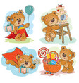 set clip art brown teddy bear wishes you vector image vector image