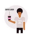 young african american man holding cup vector image