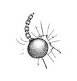 dotwork wrecking ball vector image vector image