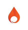 drop flame fire element emblem symbol vector image vector image