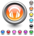 headphones round button vector image vector image